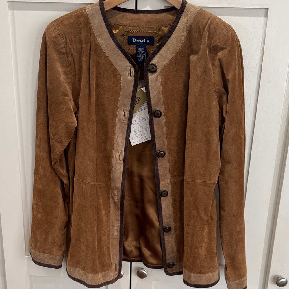 Denim&Co Two-Tone Brown Top